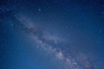 夏の大三角と天の川の星空