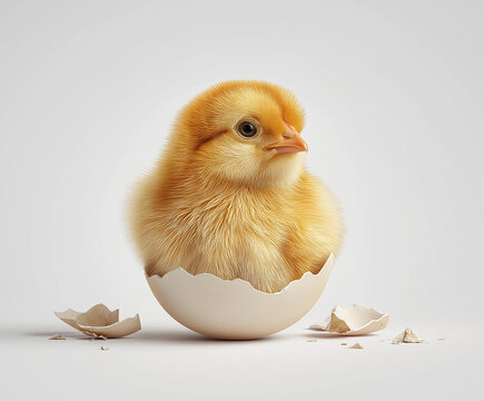 chick, egg, easter, chicken, bird, baby, animal, born, small, yellow, newborn, fluffy, little, hatching, feather, cute, new, eggs, life, young, white, beak, Birth, hatching from an egg, hen, farm