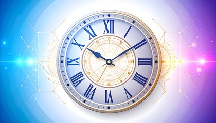Vintage clock futuristic background