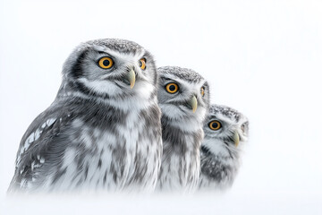 owl, bird, animal, family, feather, wildlife, nature, bird of prey, feathers, eagle owl, eagle, hunter, prey, looking, mother, baby