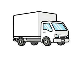 Clean white delivery truck ready for transport and logistics services, moving goods swiftly