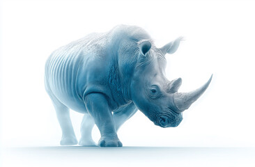 Fototapeta premium rhinoceros, rhino, animal, wildlife, mammal, big, safari, wild, horn, nature, zoo, family, large, dangerous, animals, endangered, isolated, white, horned, white rhinoceros, white background, huge,