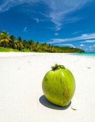 Coconut on tropical beach