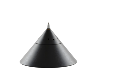 Incense burning in holder, white background, spiritual ritual concept.