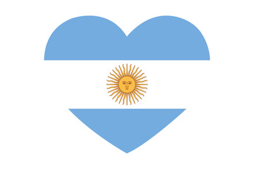 heart flag of Argentina vector- Argentina flag in heart shape Symbol of Love and Patriotism