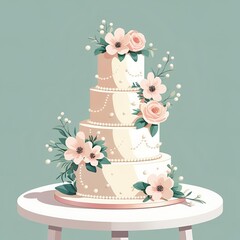 wedding cake with flowers