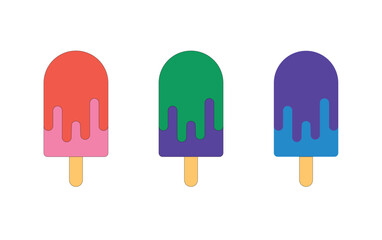 Illustration ice cream stick melt drip