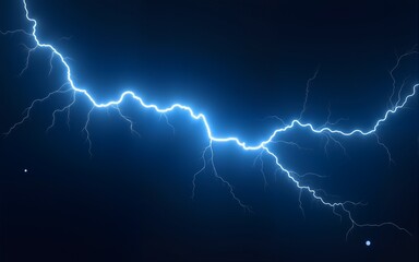 Abstract Blue Lightning Bolt Streaking Across Dark Background A Dynamic Energy Illustration. High quality