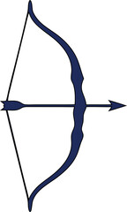 Bow and arrow vector icon, perfect for archery designs, hunting graphics, and medieval artwork.