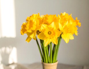 Yellow daffodils in a vase