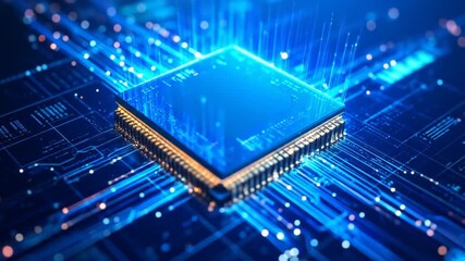 Futuristic CPU Processor: Digital Technology and Modern Innovation in Electronic Engineering