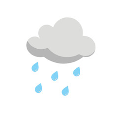 Heavy rain icon. Rainy weather icon. Watery cloud illustration. Weather forecast icon.