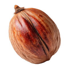 Nutmeg spice culinary ingredient aromatic flavor seasoning cooking brown seed isolated on transparent background, png