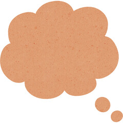 Brown paper thought bubble with textured surface and rounded edges