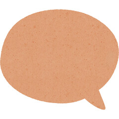 Brown speech bubble with textured paper background for communication or message concept