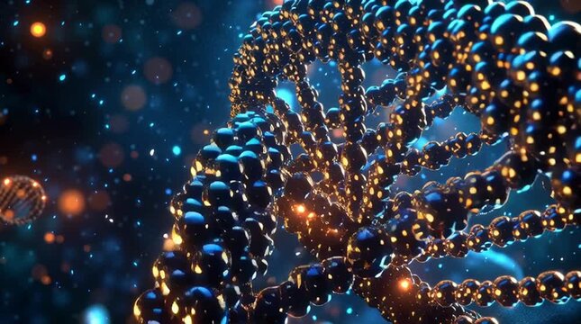 Genetic Expression and DNA Double Helix Visualization 