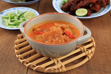 Sambal Goreng Krecek. Javanese Spicy Stew of Cattle Skin Crackers, Sside Dish for Gudeg