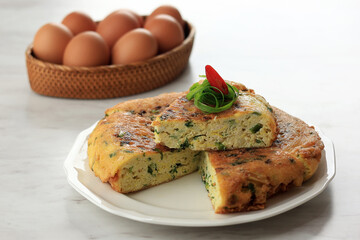 Telur Dadar Padang, Minangnese Eggs on Restoran Padang, Indonesia