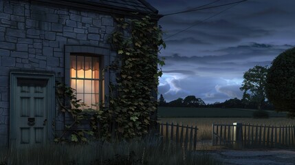 old house in the evening