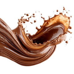 Delicious chocolate liquid splash food dessert brown sweet cocoa tasty yummy treat isolated on transparent background, png
