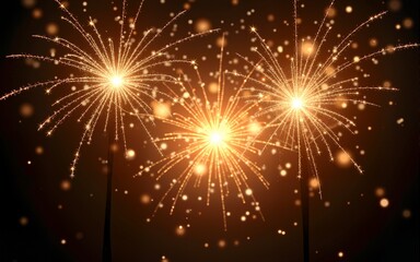 PNG bright fireworks glow with sparkling starlight, glitter dust, magic twinkle, transparent background, christmas light shine and golden vector flash effect. High quality