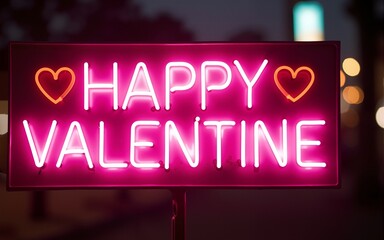 Obraz premium A pink neon sign displaying 