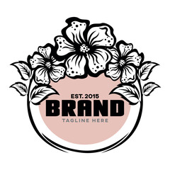 Modern floral logo. Vector illustration.