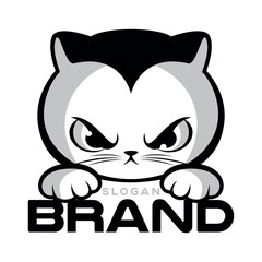 Modern evil cat logo