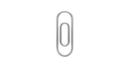Obraz premium Close-up of Silver Paperclip on Transparent Background for Office and Stationery Use