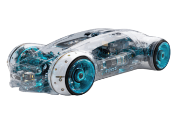 Transparent futuristic car