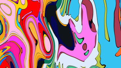 Colorful, abstract, fluid, and geometric background for a music festival