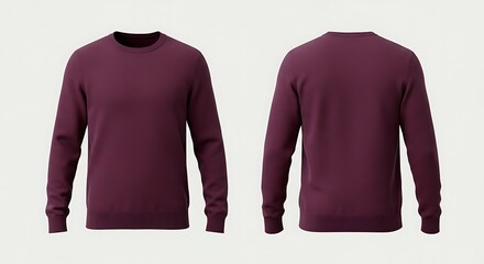 3D mockup of a plum purple color man sweater