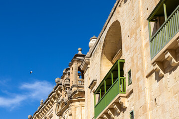 Balcony in Valleta, Malta with Blue Sky