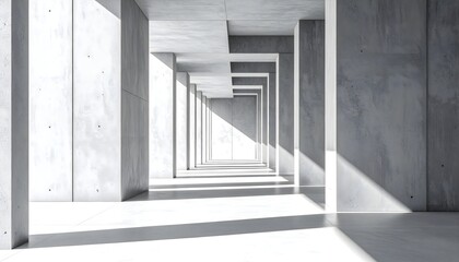 Fototapeta premium Minimalist modern concrete interior structure with geometric