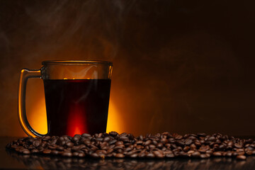 Strong cup of coffee need to start my day and feel energized. Roasted coffee cup beans provided...