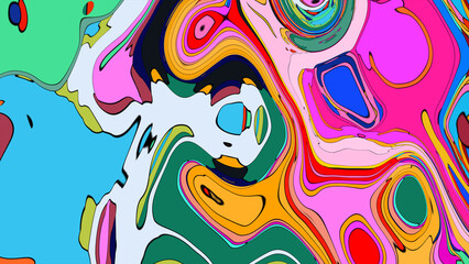 Obraz premium Colorful, abstract, fluid, and geometric background for a music festival