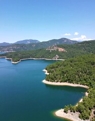 Scenic lake and mountains