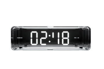 Clear digital clock showing time