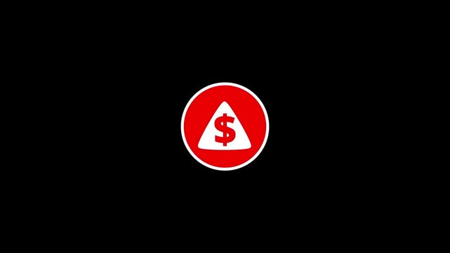 Dollar Icon Isolated on Black And White Background. HD Video Motion Graphic Animation. Dollar icon conceptual business animation .Money cash, digital currency market, USDT, bank.