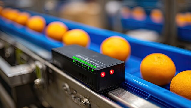 Automated orange sorting system using a sensor on conveyor belt