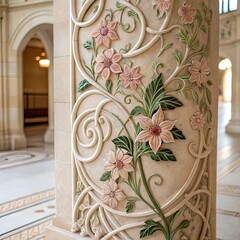 Art nouveau floral swirl design 