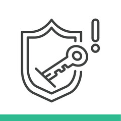 Protection warning icon. Thin line icon vector