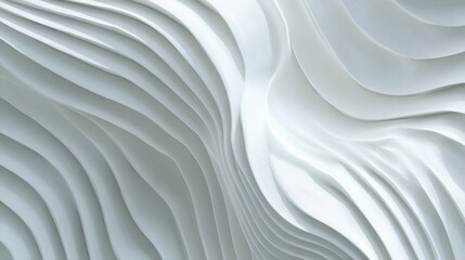 Obraz premium Abstract flowing white layers create a dynamic, organic, textured composition