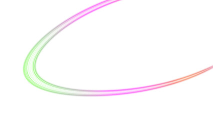 Green and pink gradient curved light with transparent background
