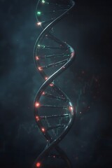 DNA Strand Illuminated with Neon Lights