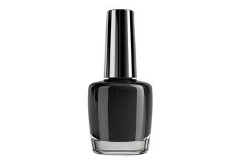 Glossy black nail polish bottle