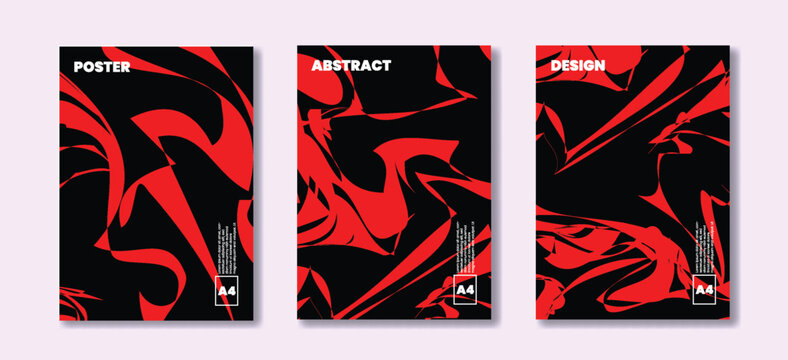 Layout with red swirl on black background for music event or music festival. Template for background, cover or poster