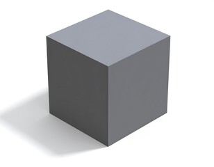 Fototapeta premium Gray cube on white background