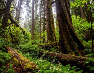 Lush temperate rainforest