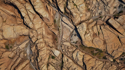 Geological Mountain Texture from Above &ndash; Natural Rock Formation
